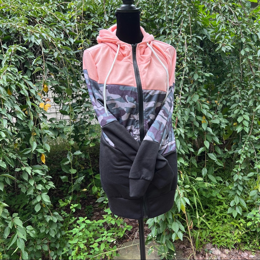 Cellabie Camo and Pink Hoodie Zip Up Sweatshirt - Picture 5 of 7